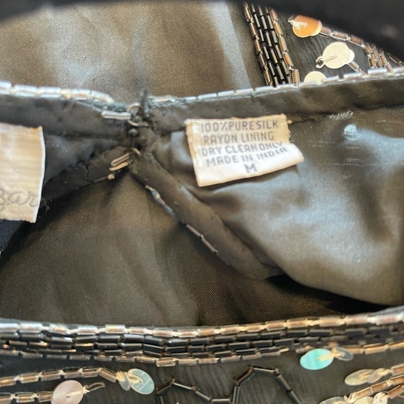 Laurence Kazar Beaded Silk Flapper Dress Size M - Picture 5 of 9